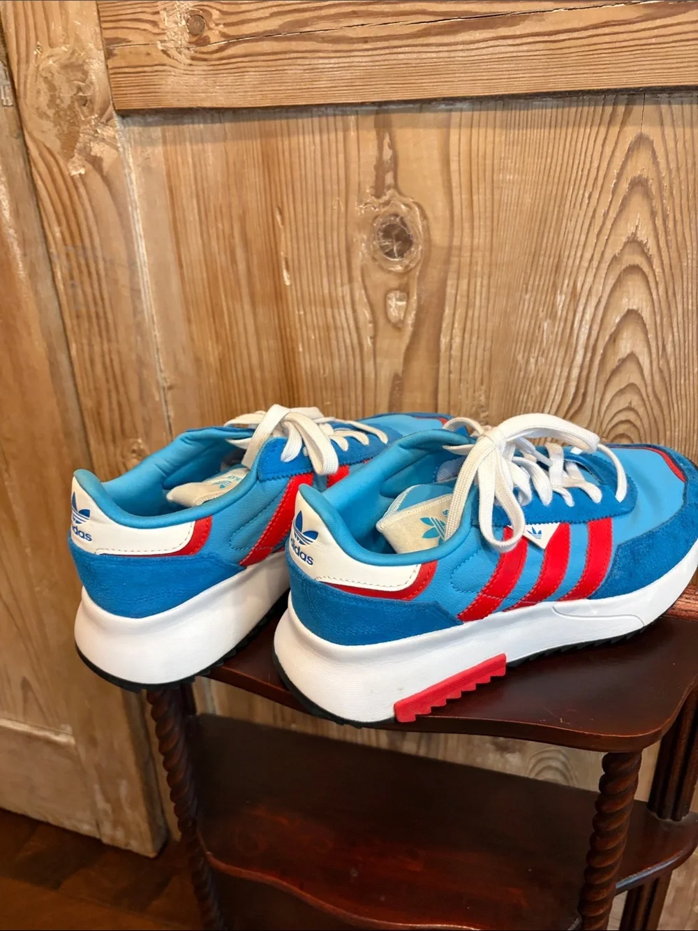 adidas Blue and Red Retro Trainer Sneakers